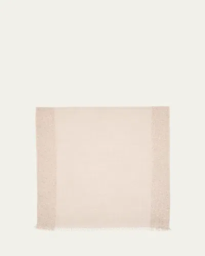 Faliero Sarti New Dalia Sequined Wool-blend Scarf In Beige W Gold Pailettes