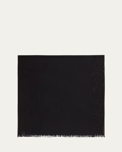Faliero Sarti New Dalia Sequined Wool-blend Scarf In Black/ Black