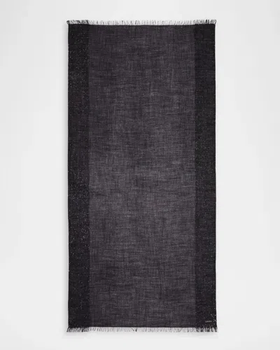 Faliero Sarti New Dalila Virgin Wool And Silk Blend Stole In Black