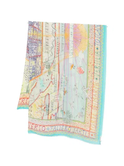 Faliero Sarti New Forte Dei Marmi Fringed Printed Scarf In Multi