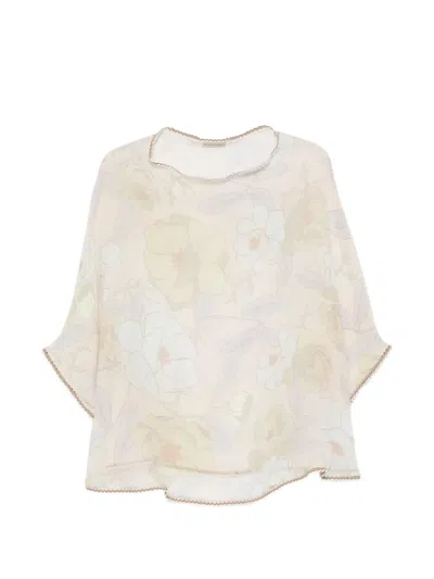 Faliero Sarti New Merlina Floral-print Blouse In White