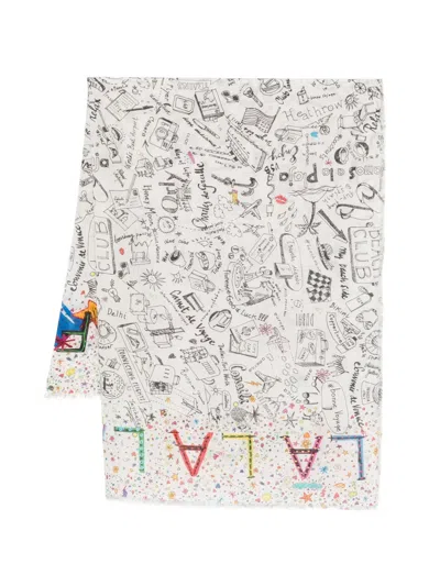 Faliero Sarti Travel Stole Graphic Print Silk Nylon In Neutral