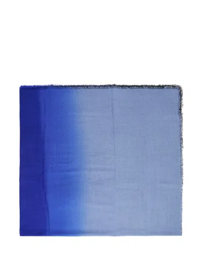 Faliero Sarti Ombré Frayed-edge Scarf In Blue