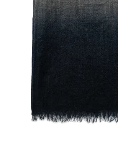 Faliero Sarti Ombré-effect Frayed-hem Scarf In Black