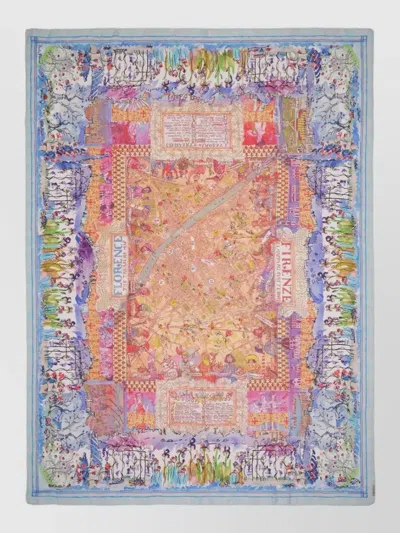 Faliero Sarti Paolo Fiumi Florence Map Lightweight Stole In Pink