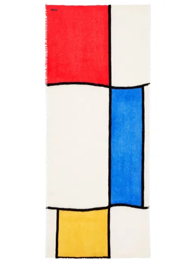 Faliero Sarti Patos Cashmere Scarf With Color Block In Multi