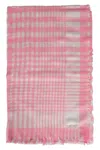 Faliero Sarti Playful Pink And White Checkered Modal Scarf In Pink