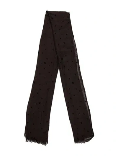 Pre-owned Faliero Sarti Polka Dot Print Scarf In Brown