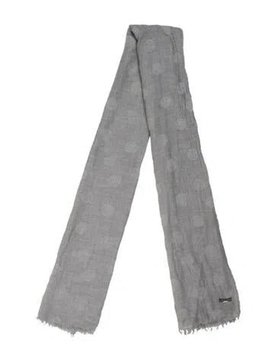 Pre-owned Faliero Sarti Polka Dot Print Scarf In Gray