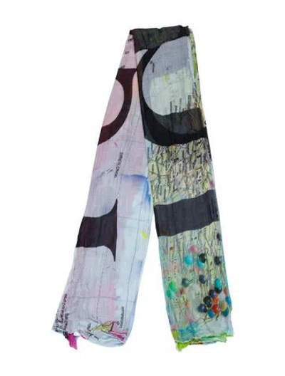 Pre-owned Faliero Sarti Printed Scarf In Blue