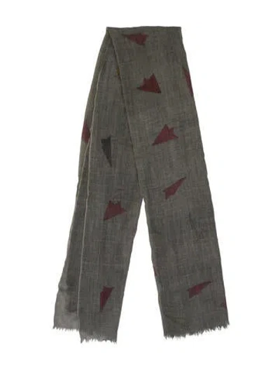Pre-owned Faliero Sarti Printed Scarf In Gray