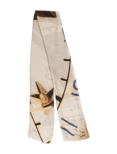 Pre-owned Faliero Sarti Printed Scarf In Neutral