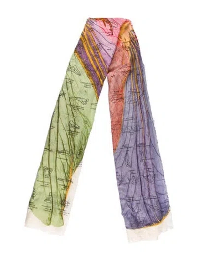 Pre-owned Faliero Sarti Printed Scarf W/ Tags In Green