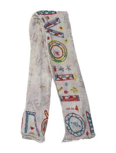 Pre-owned Faliero Sarti Printed Shawl In Gray