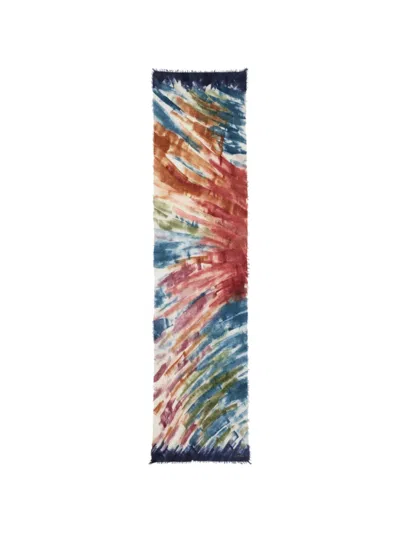 Faliero Sarti Radius Abstract-print Frayed Scarf In Multi