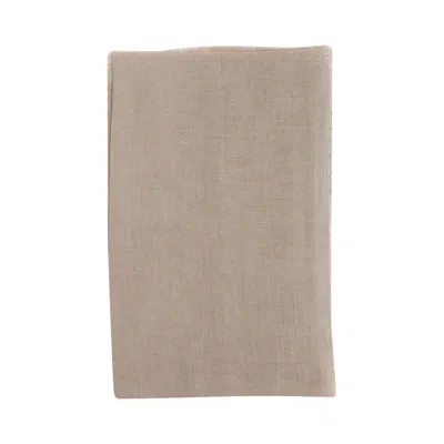 Faliero Sarti Rectangular Cashmere Blend Scarf With Lurex Accents In Beige