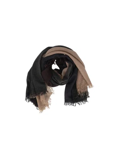 Faliero Sarti Rectangular Gradient Scarf With Fringed Edges And Soft Texture In Multi
