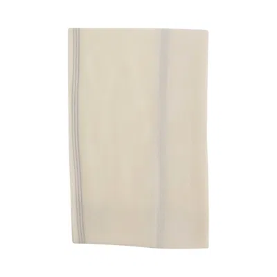 Faliero Sarti Rectangular Ivory Scarf With Metal Thread Trimming In Red