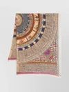 Faliero Sarti Rectangular Lightweight Stole Featuring Intricate Design In Multi