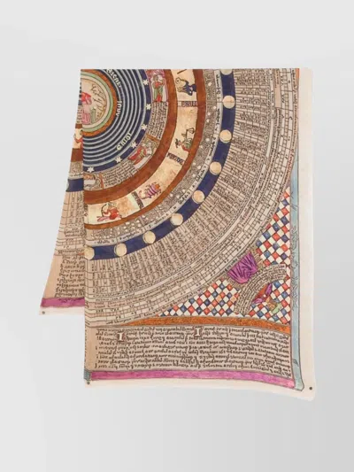 Faliero Sarti Rectangular Lightweight Stole Featuring Intricate Design