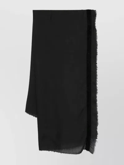 Faliero Sarti Rectangular Scarf Frayed Edges In Black