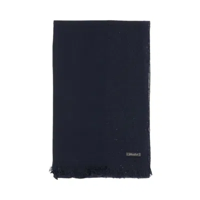 Faliero Sarti Rectangular Wool Blend Scarf With Sequin Detailing And Fringed Edges In Pattern