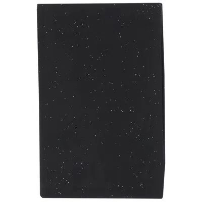 Faliero Sarti Rectangular Wool Scarf With Fringed Edges And All-over Sequin Embellishment In Black