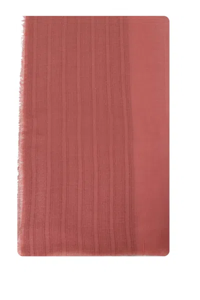 Faliero Sarti Red Clizia Lurex Threads Modal-blend Scarf In Pink