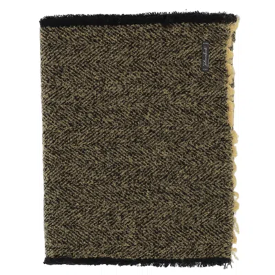 Faliero Sarti Resky Herringbone Wool-blend Scarf In Brown