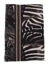 Faliero Sarti Zebra Stole In Collaboration With Peter Beard Studio Accessories In Black