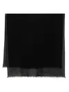 Faliero Sarti Black Scarf With Virgin Wool In Black