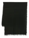 Faliero Sarti Fringed-edge Wool Scarf In Black