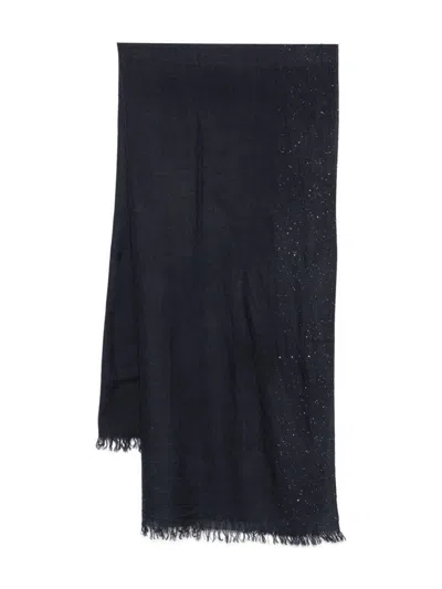 FALIERO SARTI FALIERO SARTI NAVY BLUE 'KUNDY' SCARF WITH SEQUINS