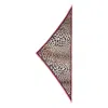 Faliero Sarti Triangle Scarf With Leopard Print And Frayed Edges In Black