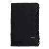 Faliero Sarti Rectangular Scarf Fringed Edges In Black
