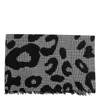 Faliero Sarti Animal Print Scarf Fringed Edges In Gray