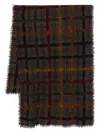 Faliero Sarti Multicoloured Wool-silk Blend Scarf With Fringed Edges In Brown