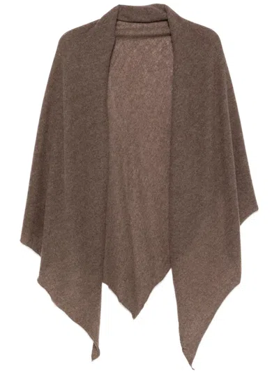 Faliero Sarti Cashmere Draped Asymmetric Scarf In Brown