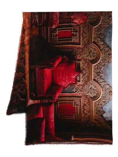 Faliero Sarti Sciarpa 'chocolate House' In Red