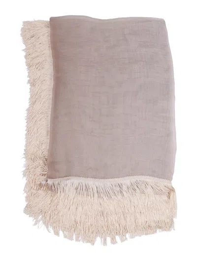Faliero Sarti Sciarpa Ginny Frangia 115x150 In Neutral