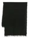 Faliero Sarti Fringed-edge Wool Scarf In Black