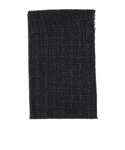 Faliero Sarti Metallic-thread Fringed Scarf In Black