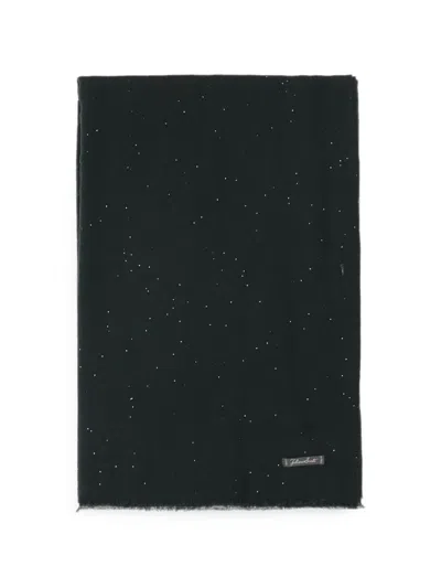 Faliero Sarti Wool Scarf With Subtle White Speckles In Black