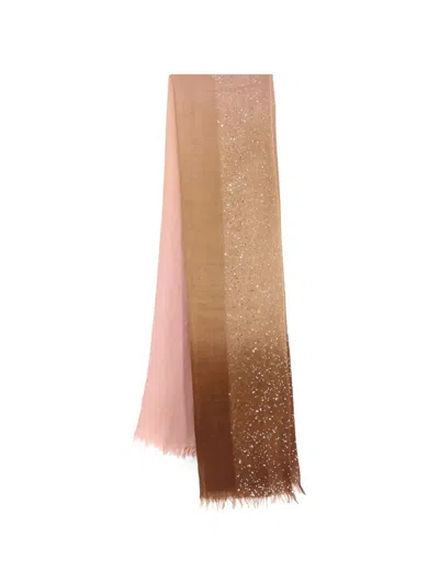 Faliero Sarti Sequin-embellished Ombré Scarf In Brown