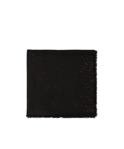 Faliero Sarti Sequins, Pure Wool Blended Scarf In Black