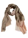 Faliero Sarti Shaded Beige Silk Stole In Brown