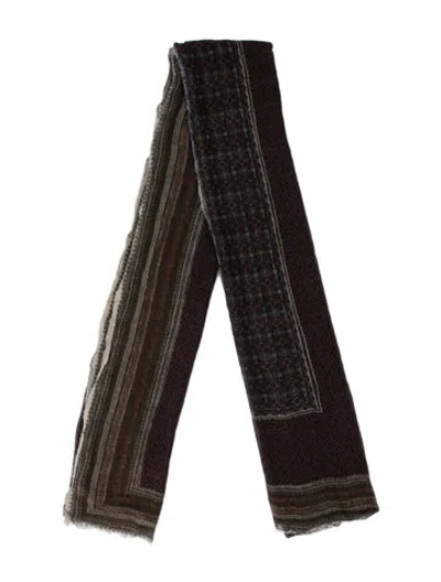 Pre-owned Faliero Sarti Silk Printed Scarf In Neutrals