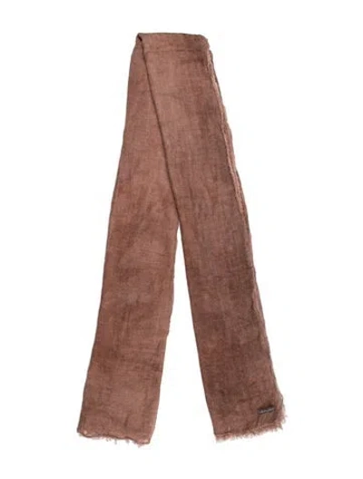 Pre-owned Faliero Sarti Silk Scarf In Brown