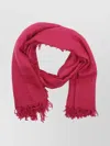 Faliero Sarti Soft Textured Scarf Fringed Edges In Red