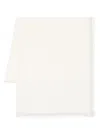 Faliero Sarti Soft Textured White Scarf With Fringed Edges